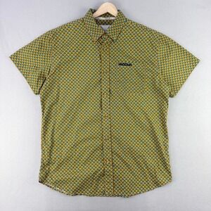 Vaccari Western Shirt Mens Medium Monogram Short Sleeve Cotton Button Up Rodeo